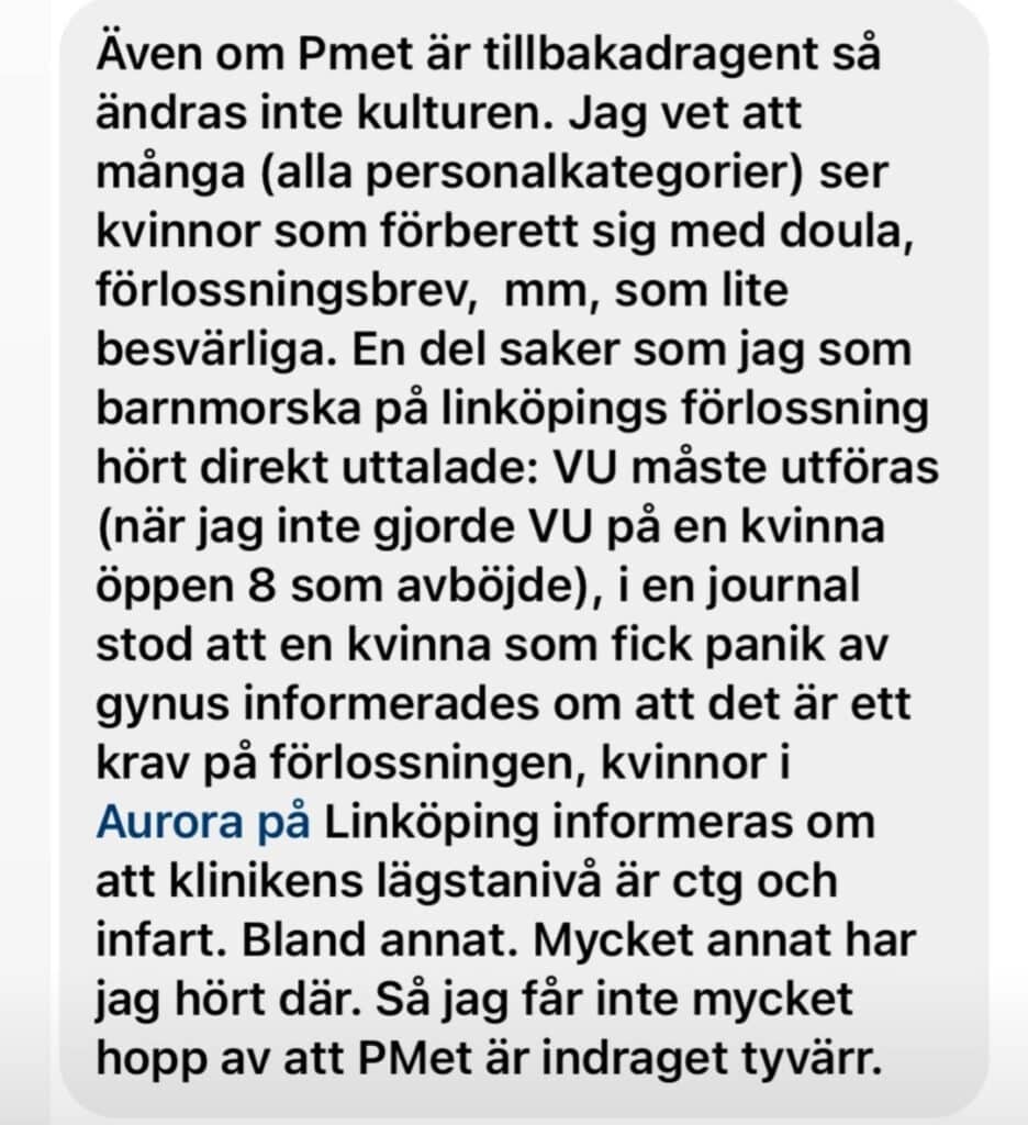 BB Linköping anonym barnmorska