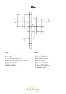 Korsord för barn, tema djur