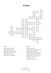 Korsord för barn, tema fordon