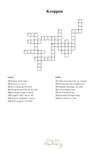 Korsord för barn, tema kroppen