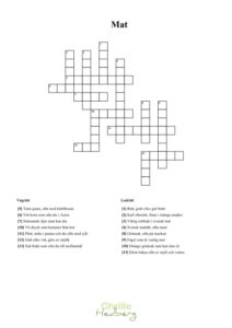 Korsord för barn, tema mat