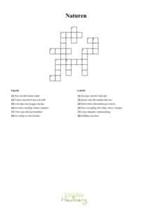 Korsord för barn, tema naturen