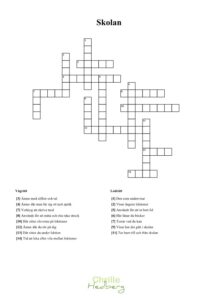 Korsord för barn, tema skolan