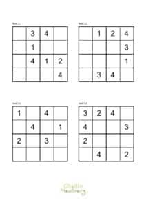 Sudoku 4x4 nr 1 sida 1