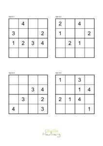 Sudoku 4x4 nr 4 sida 1