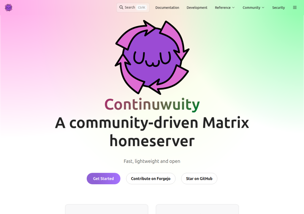 Projektsidan för Continuwuity