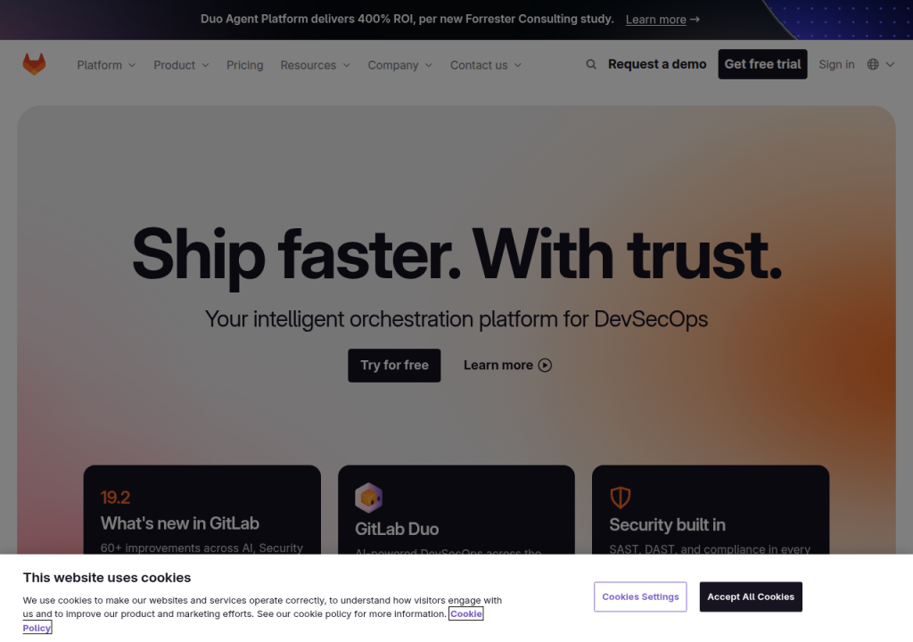 Projektsidan för GitLab