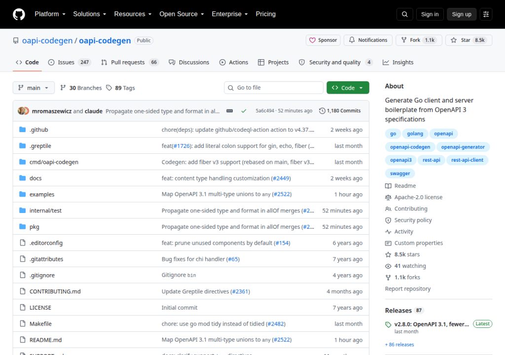 Projektsidan för oapi-codegen