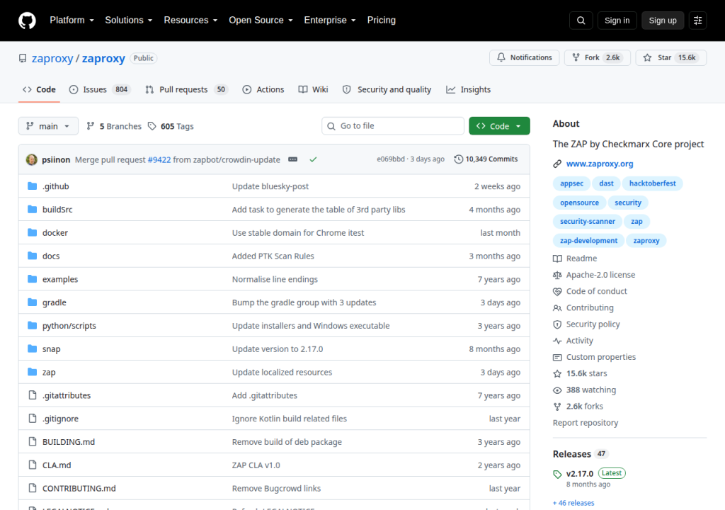 Projektsidan för OWASP ZAP