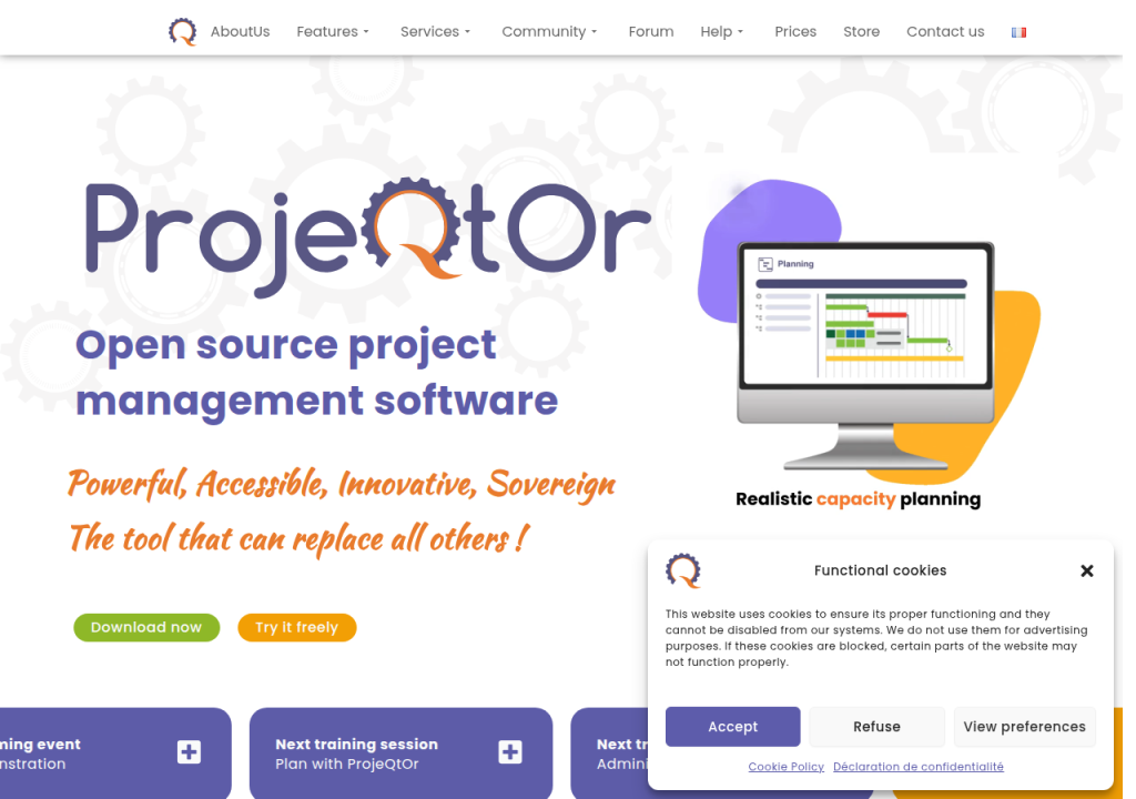 Projektsidan för ProjeQtOr