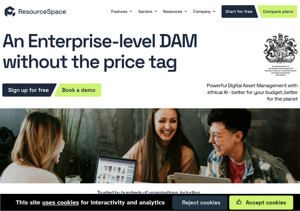 Projektsidan för ResourceSpace