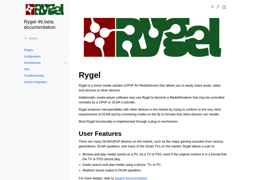 Projektsidan för Rygel