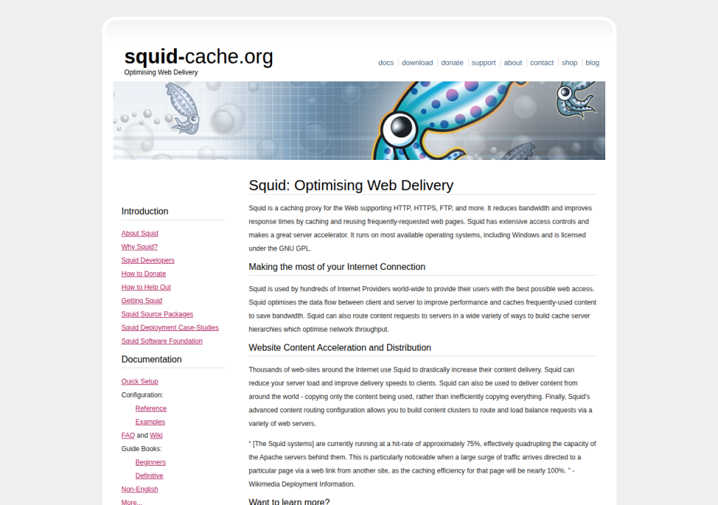 Projektsidan för Squid